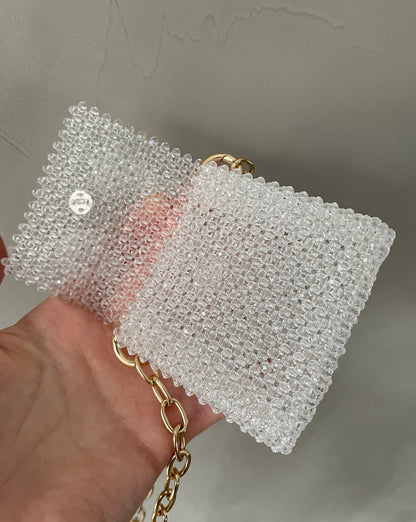 Nano Handtasche aus Glasperlen kristallklar
